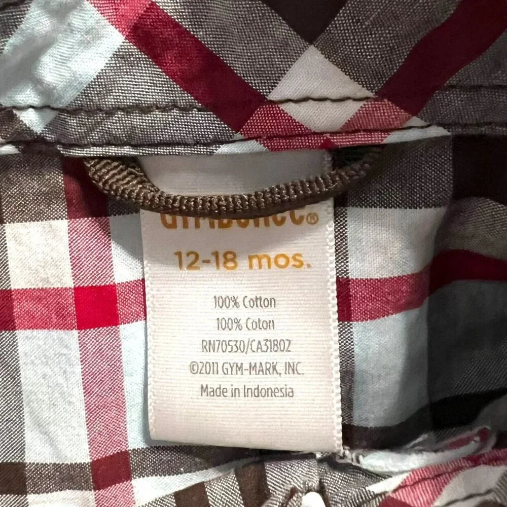 Gymboree 12-18m Plaid Button Down Shirt